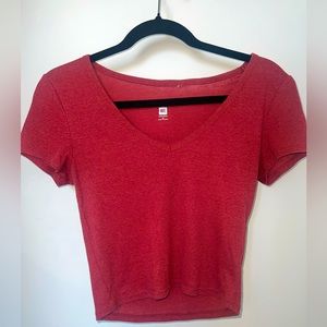 Red V Neck T shirt
